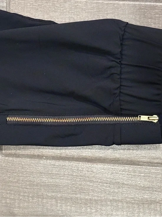 Zyia Women’s Black Drawstring Joggers Size Large Rose Gold Zipper detail at hem - Picture 2 of 6